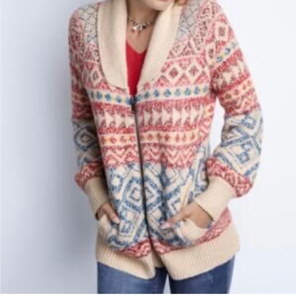 Cabi Highlands Sweater Cardigan 3847  Fair Isle Full Zip SMALL - Picture 1 of 6
